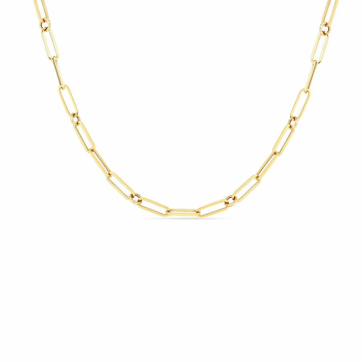 18k Fine Paperclip Link 19-Inch Chain