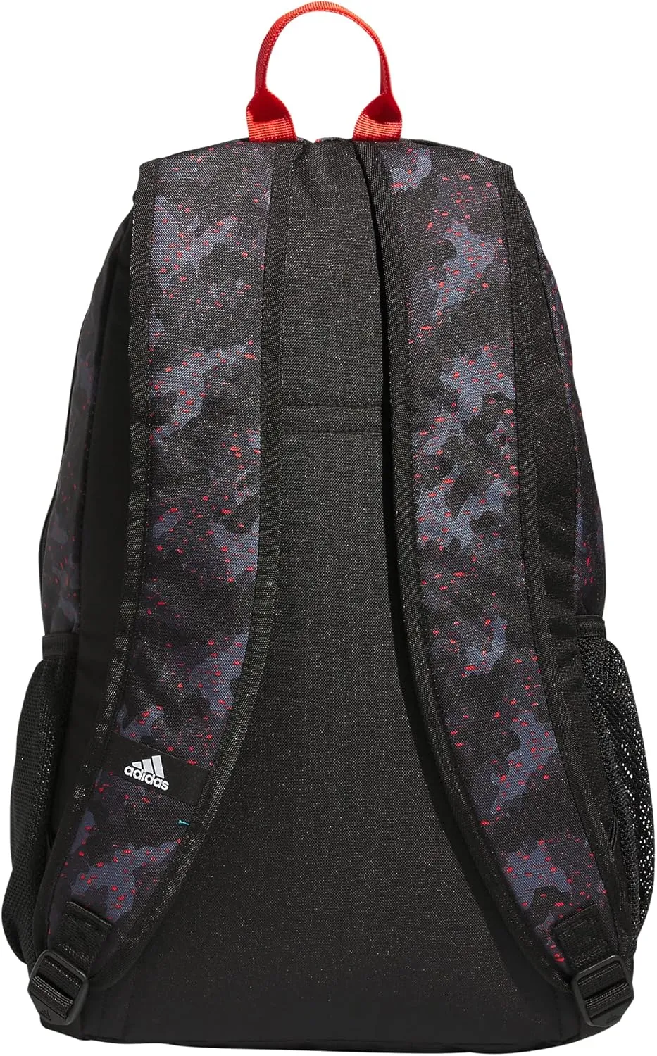 adidas Foundation Laptop, Book Bag with Sleeve, Large Durable Athletic Backpack for Men and Women, Galaxy Camo Black-Bright Red/Black/Bright Red, One Size