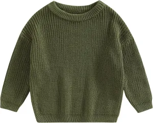 Baby Girl Boy Knit Sweater Blouse Pullover Sweatshirt Warm Crewneck Long Sleeve Tops for Infant Toddler