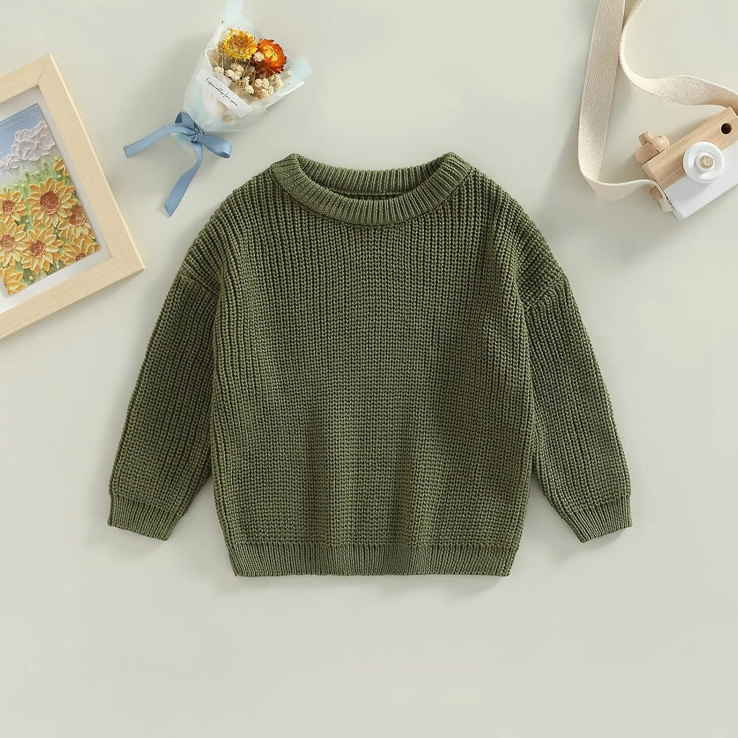 Baby Girl Boy Knit Sweater Blouse Pullover Sweatshirt Warm Crewneck Long Sleeve Tops for Infant Toddler
