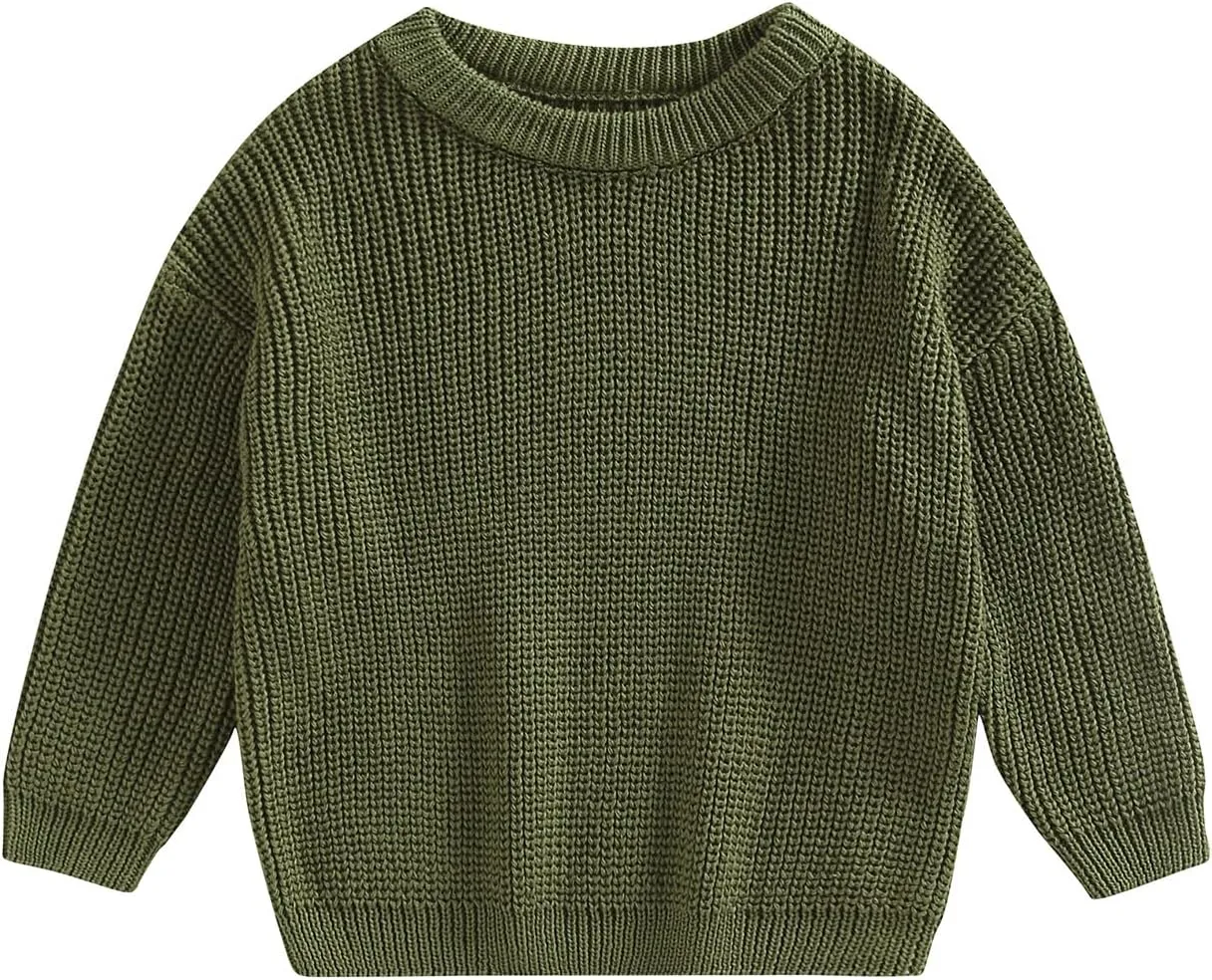 Baby Girl Boy Knit Sweater Blouse Pullover Sweatshirt Warm Crewneck Long Sleeve Tops for Infant Toddler