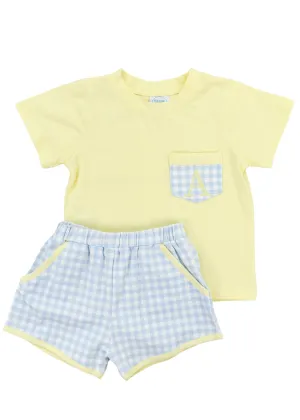 Boys Simple Knit Pastels Short Set