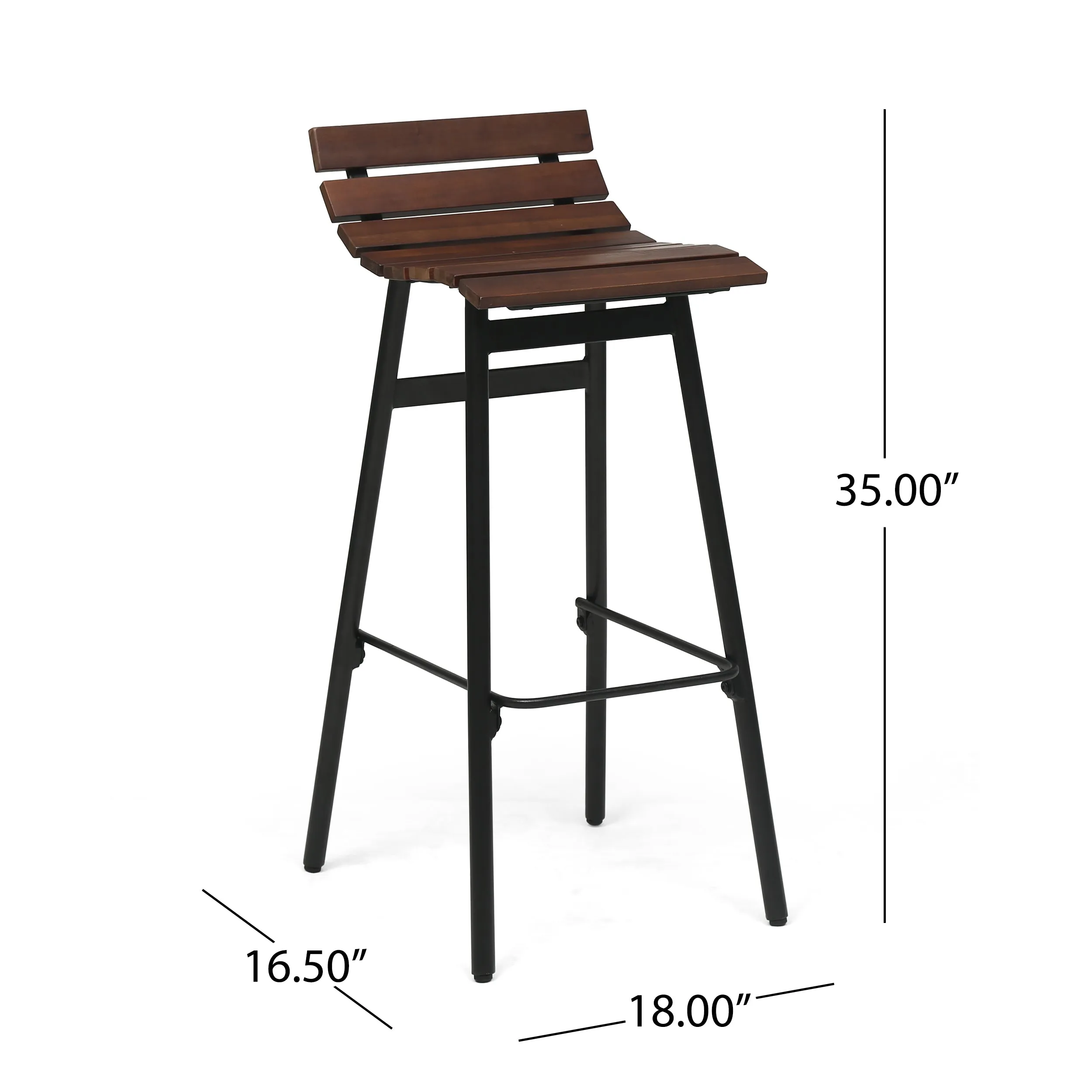 Camron 35" Wooden Barstool (Set of 2)