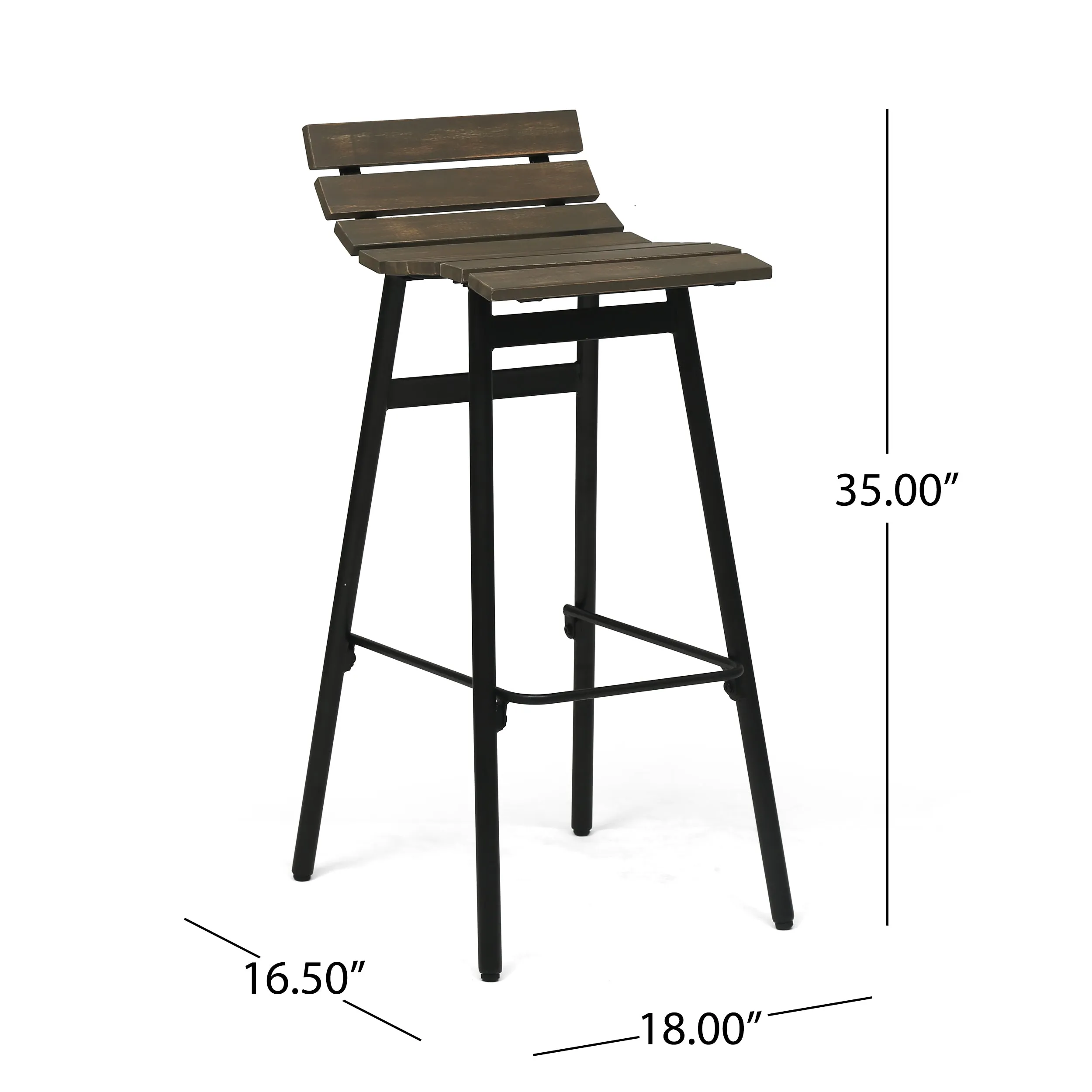 Camron 35" Wooden Barstool (Set of 2)