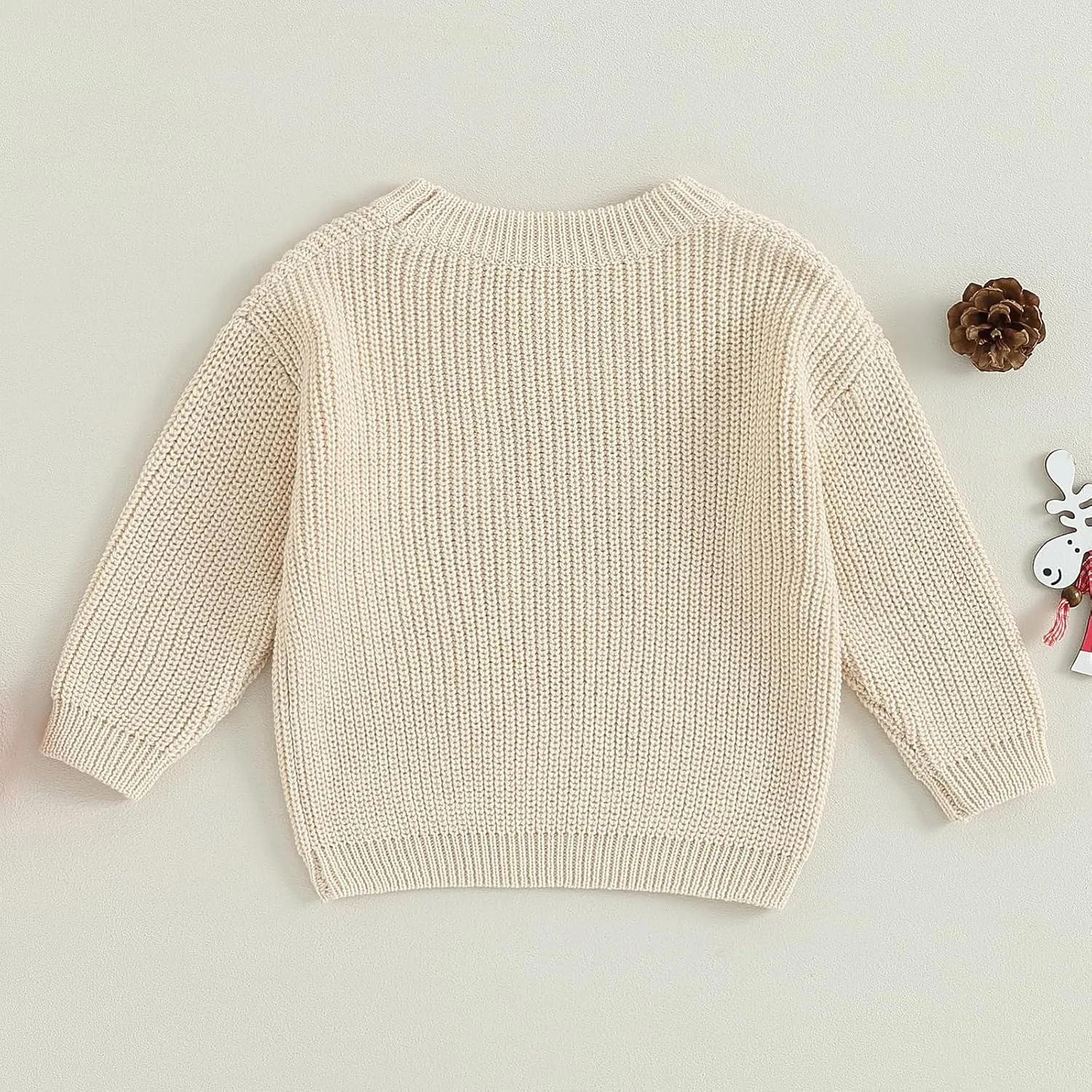 Infant Baby Boy Girl Oversized Knit Sweater Chunky Long Sleeve Pullover Sweater Shirts Warm Fall Winter Tops Clothes