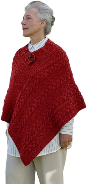 Irish 100% Merino Wool Poncho for Women Made in Ireland