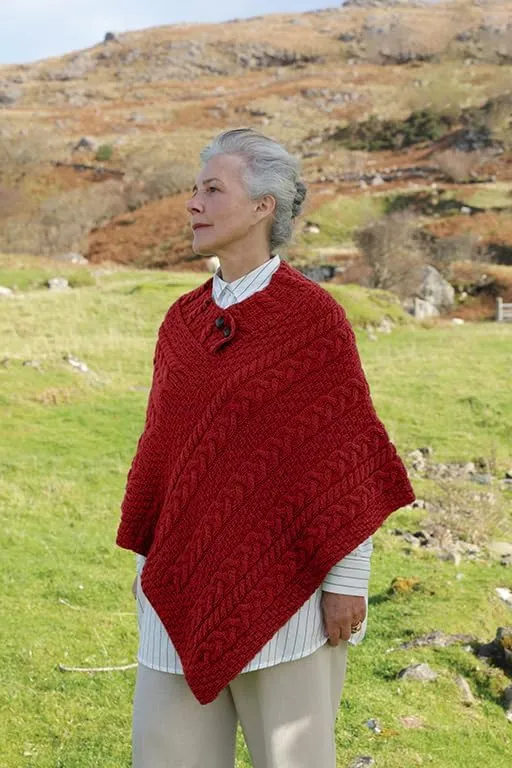 Irish 100% Merino Wool Poncho for Women Made in Ireland