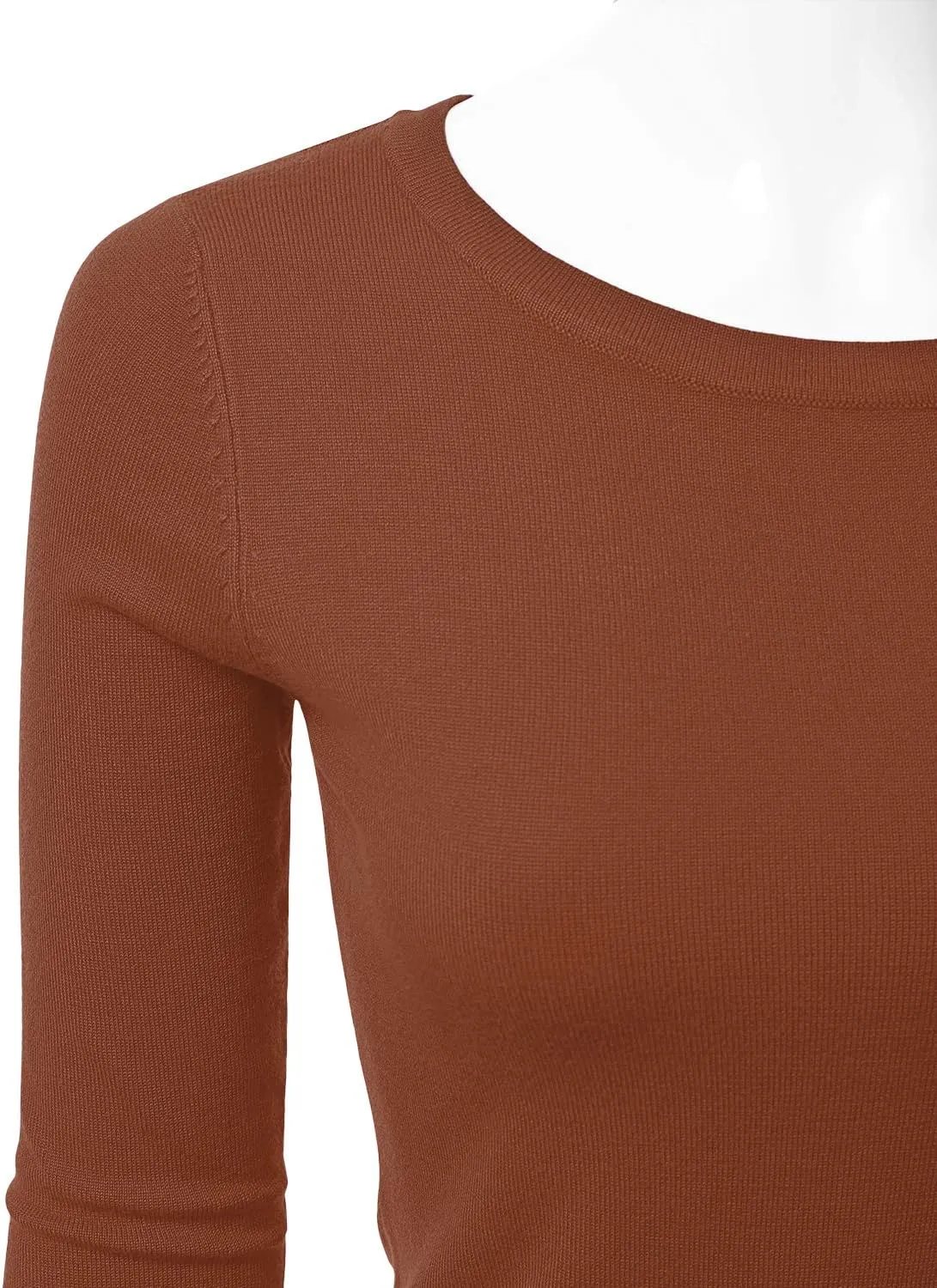 JJ Perfection Simple Soft Knit Sweater Crew Neck Long Sleeve Casual Basic Pullover Sweater Tops for Womens with Plus Size