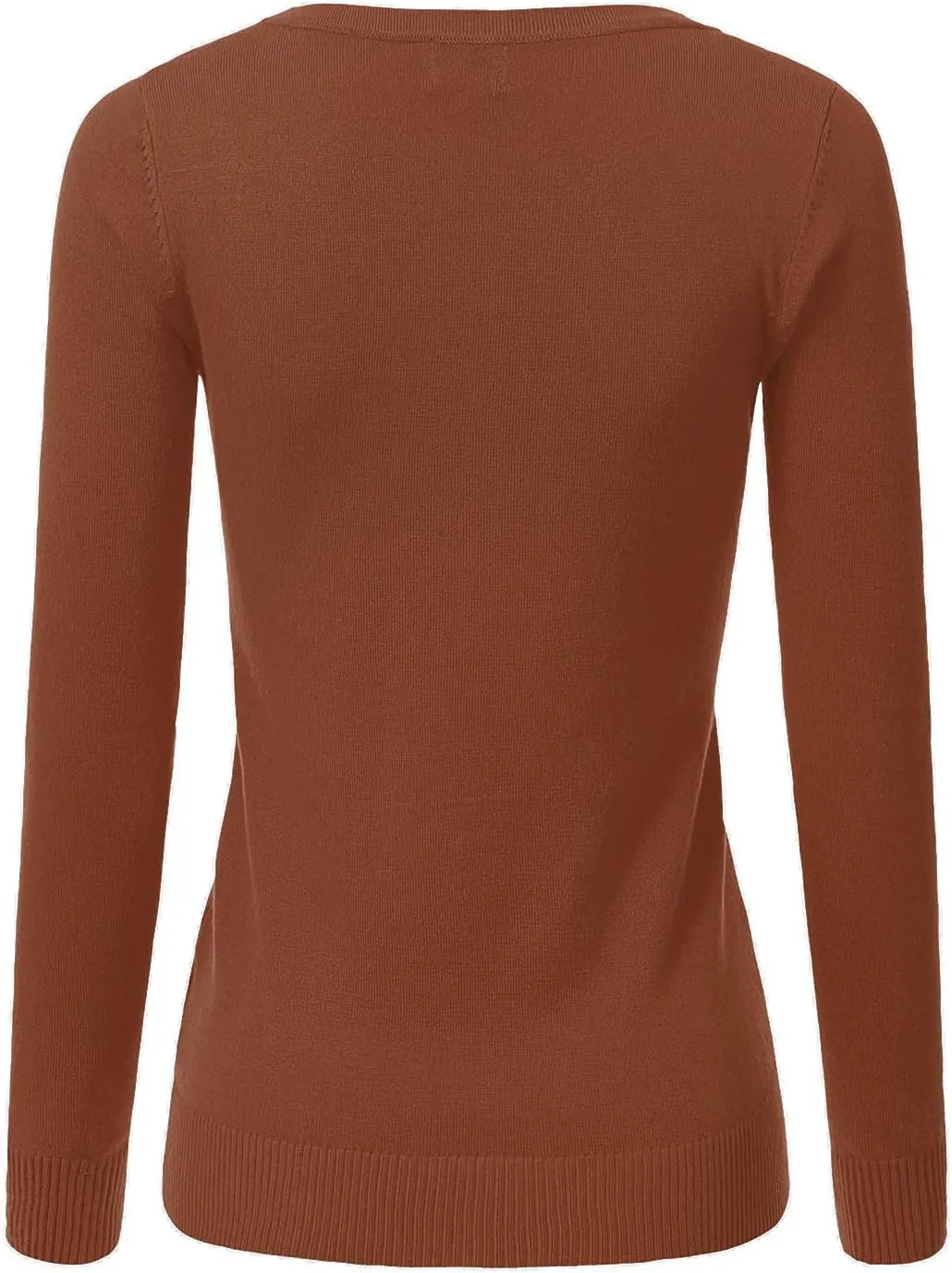 JJ Perfection Simple Soft Knit Sweater Crew Neck Long Sleeve Casual Basic Pullover Sweater Tops for Womens with Plus Size