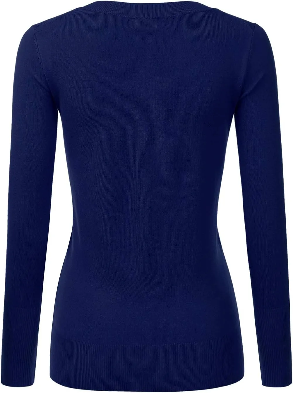 JJ Perfection Simple V-Neck Long Sleeve Pullover Essential Casual Soft Knit Fitted Sweaters for Womens Clothes with Plus Size