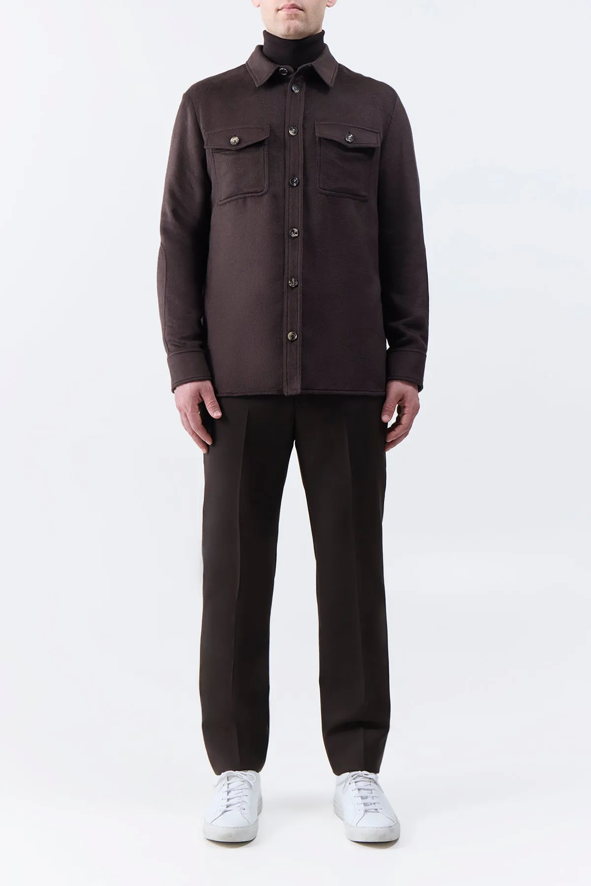 Lucas Overshirt in Chocolate Winter Silk