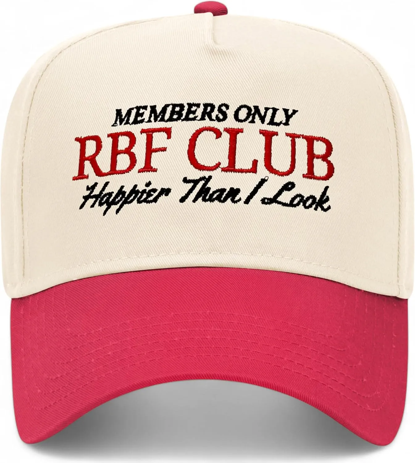Members Only RBF Club Vintage Trucker Hat | Happier Than I Look | Premium Trendy Baseball Hat for Adults