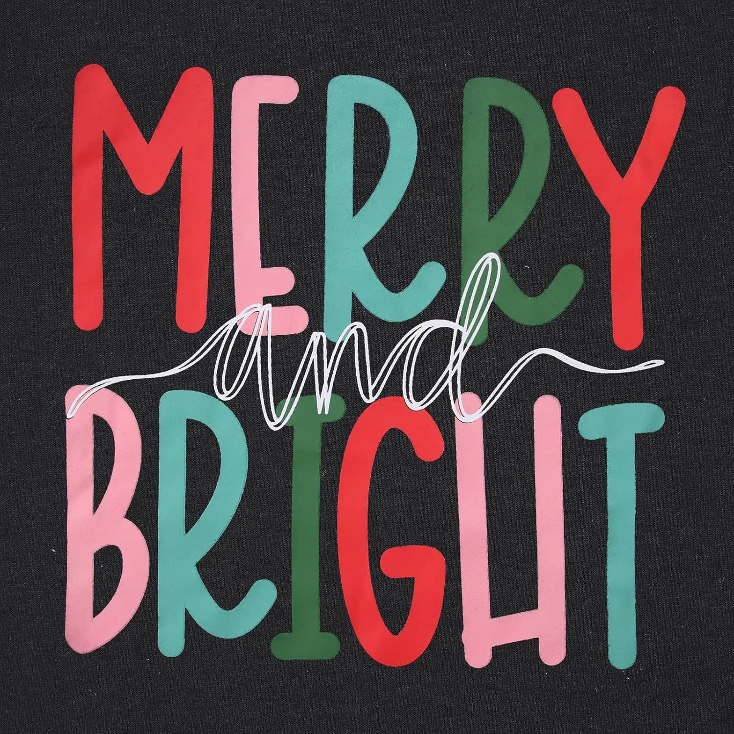 MODNTOGA Kids Boy Girl Merry and Bright Crewneck Sweatshirt Merry Christmas Sweatshirt Retro Xmas Long Sleeve Pullover Tops