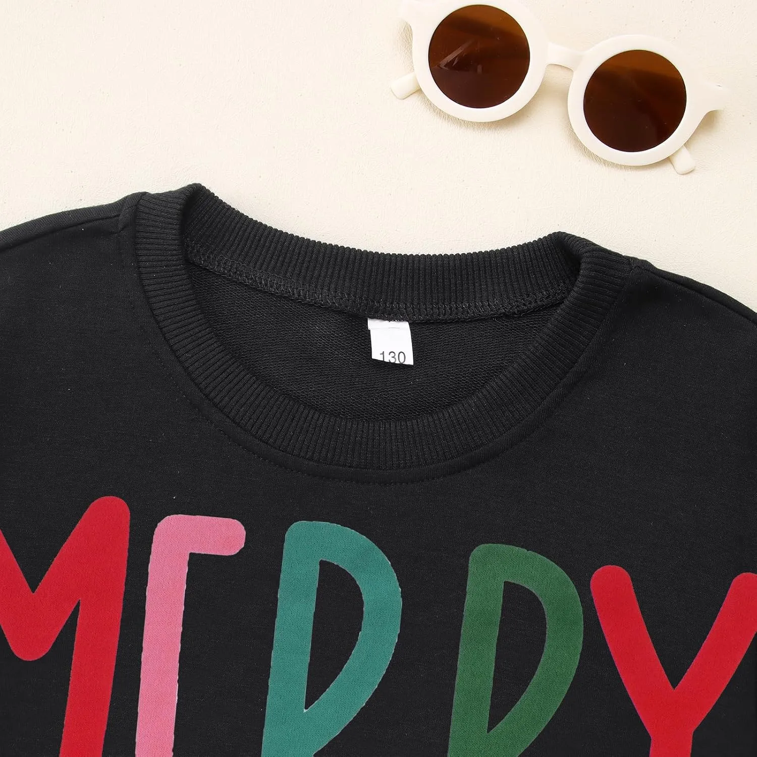 MODNTOGA Kids Boy Girl Merry and Bright Crewneck Sweatshirt Merry Christmas Sweatshirt Retro Xmas Long Sleeve Pullover Tops