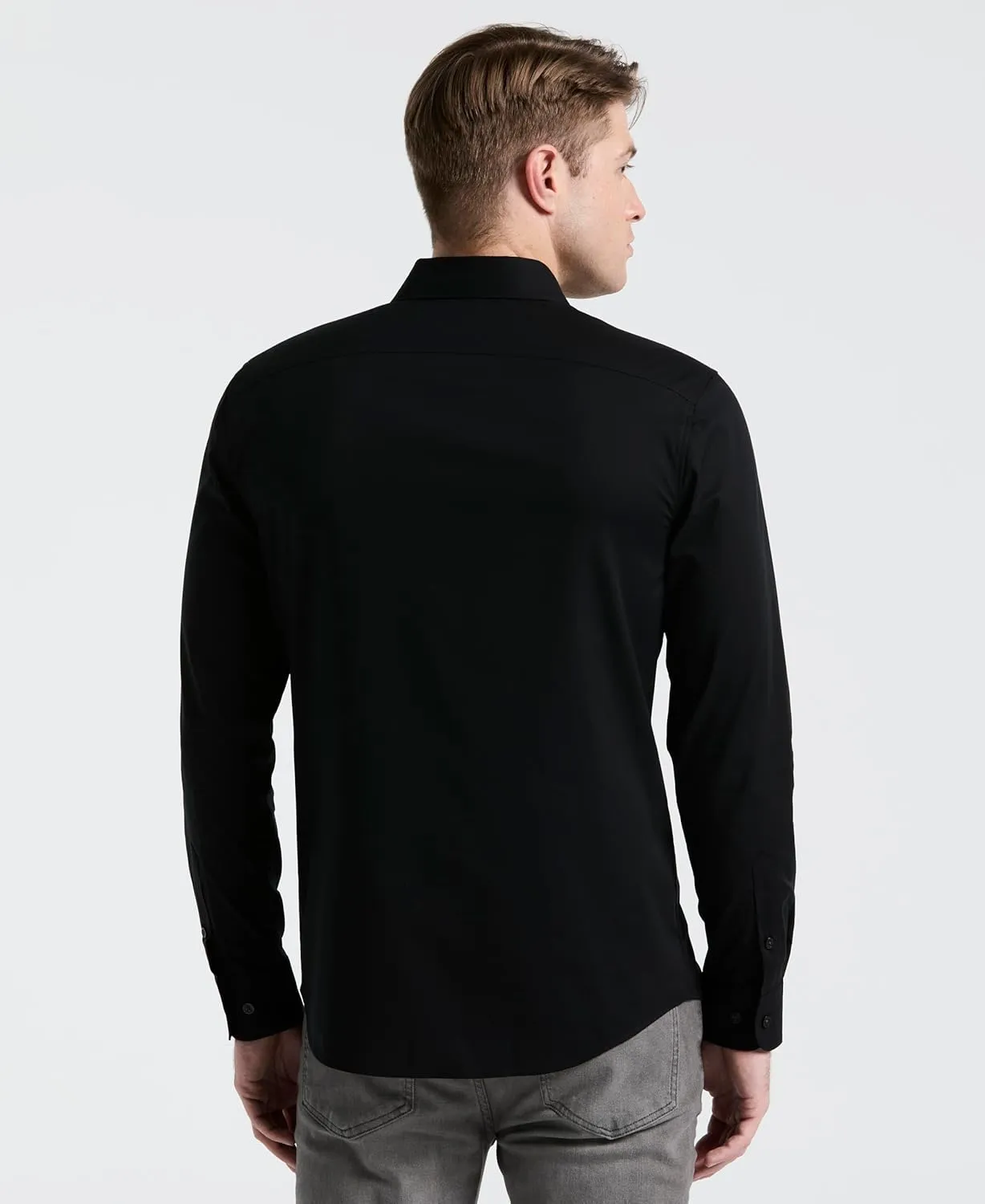 Perry Ellis Men's Dobby Cotton Stretch Slim Fit Long Sleeve Button-Down Shirt