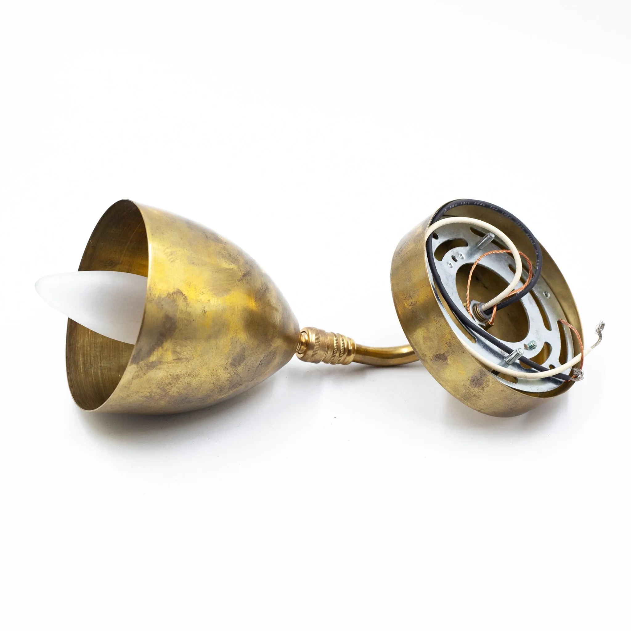 Sleek Modern Antique Brass Wall Sconce