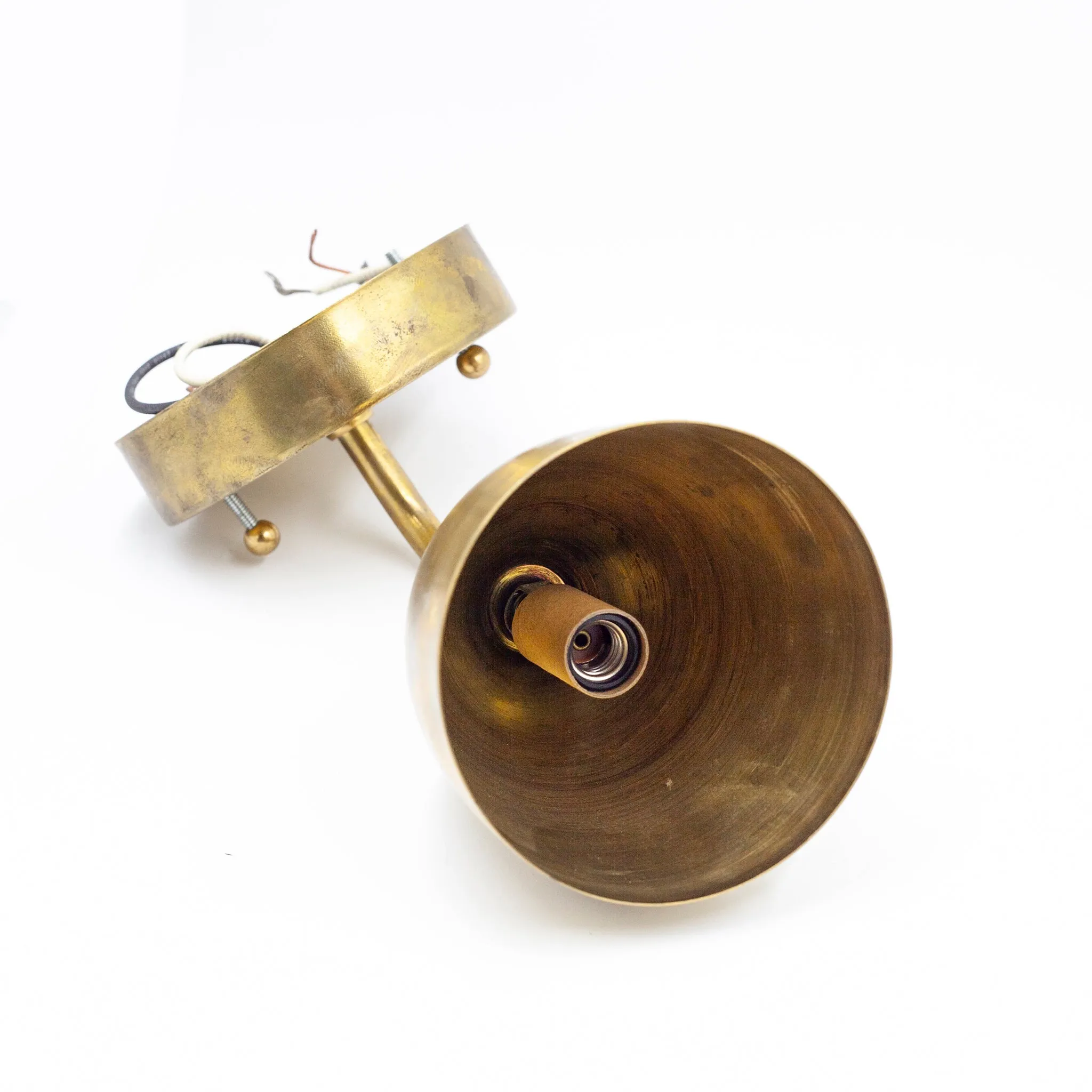 Sleek Modern Antique Brass Wall Sconce