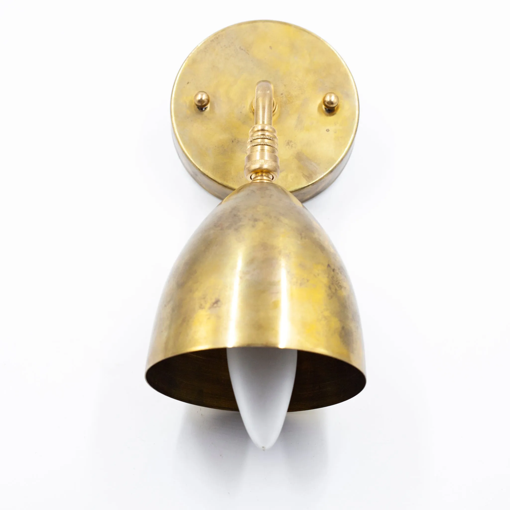 Sleek Modern Antique Brass Wall Sconce