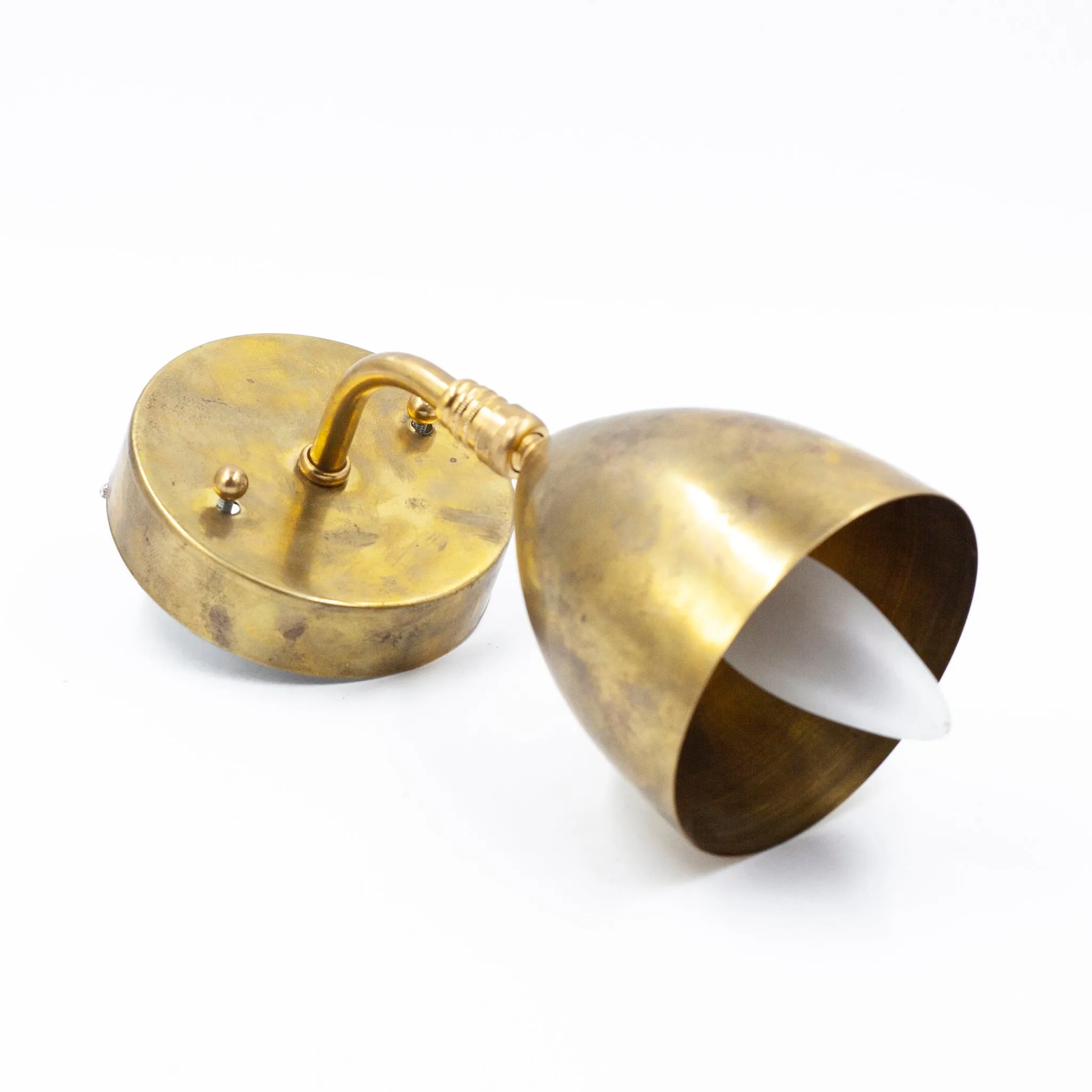 Sleek Modern Antique Brass Wall Sconce