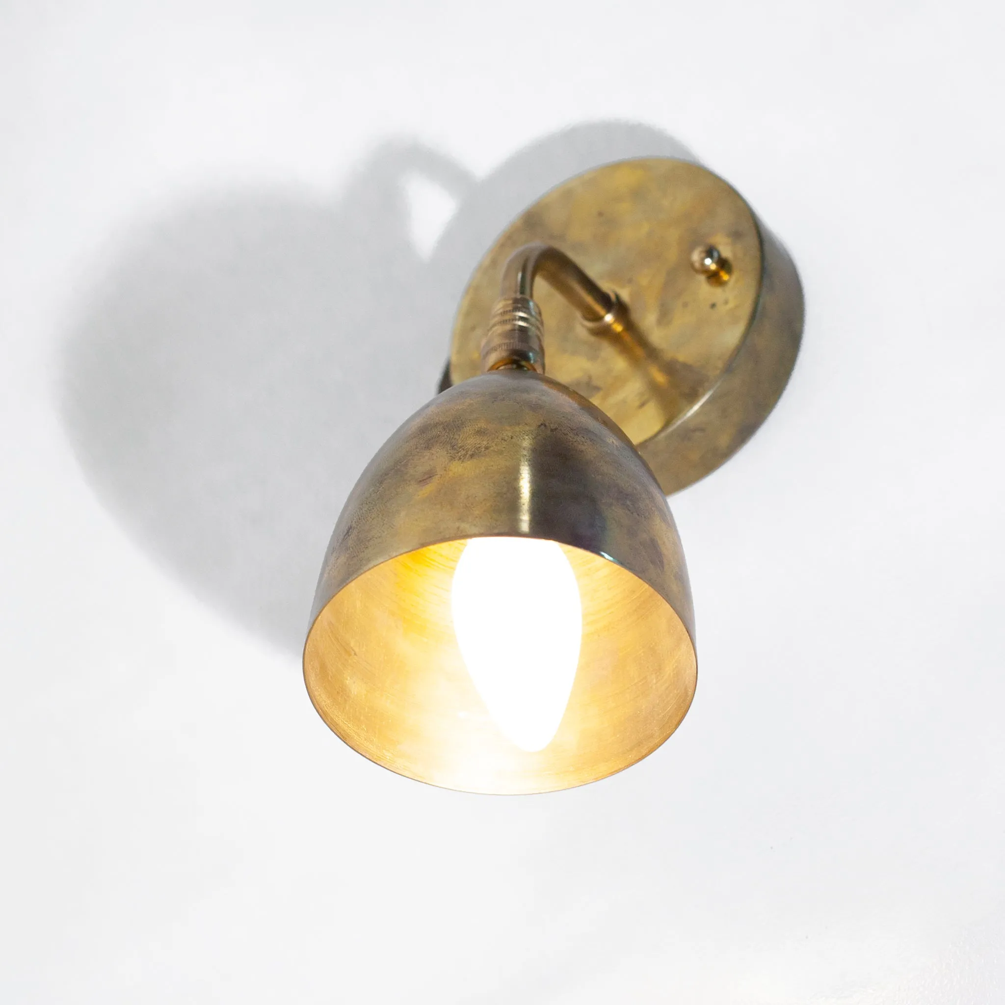 Sleek Modern Antique Brass Wall Sconce