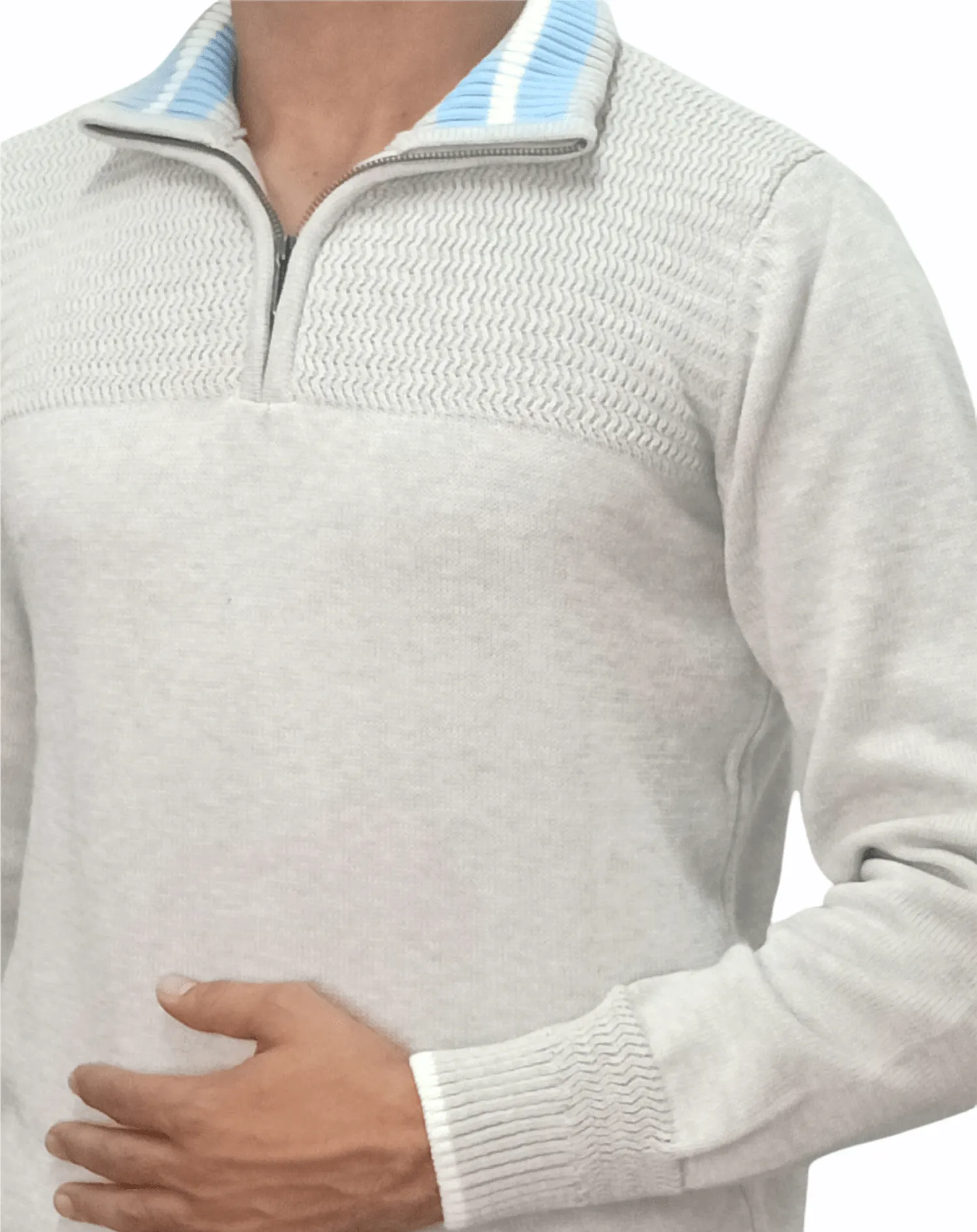 [Slim Fit] Men Pullover AX - Light Grey
