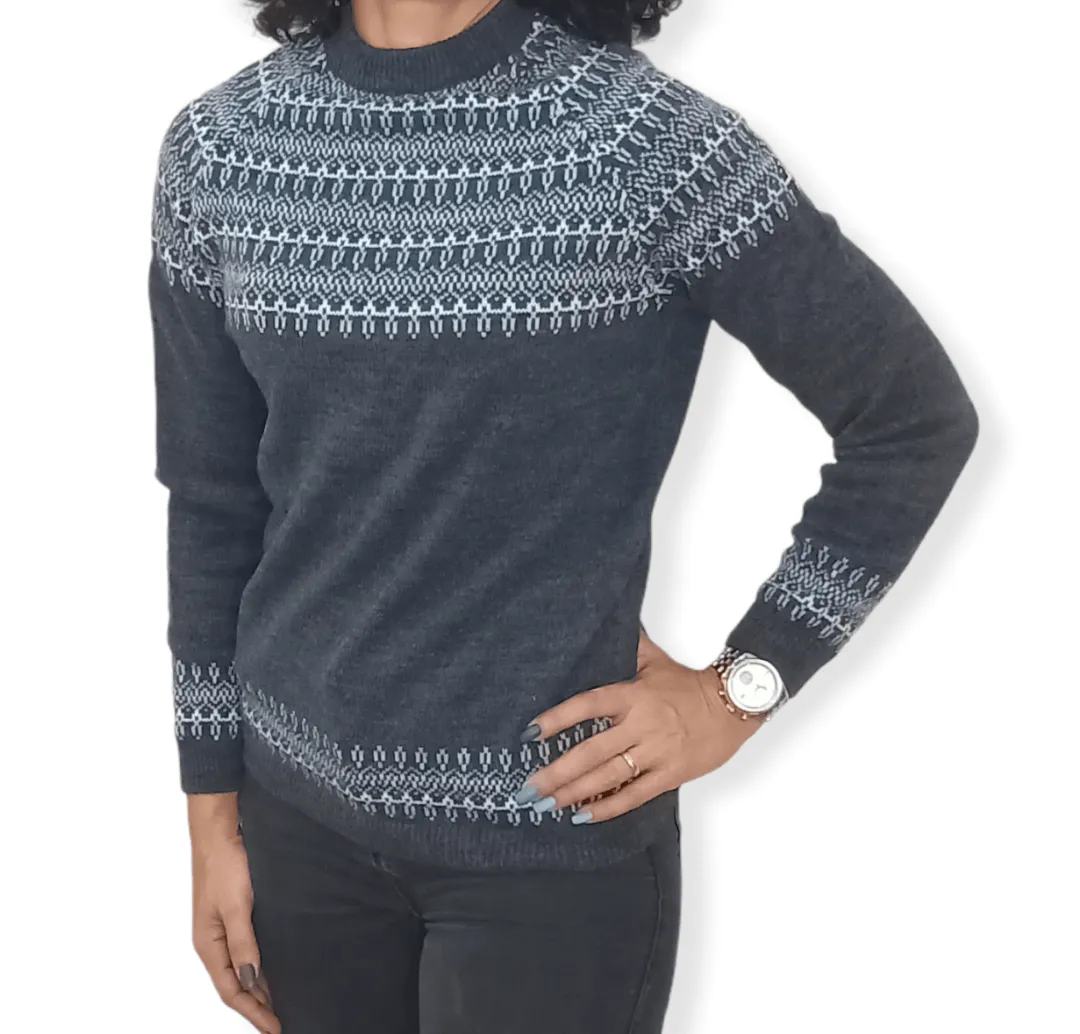 [slim-fit] Women Pullover - Dark Grey