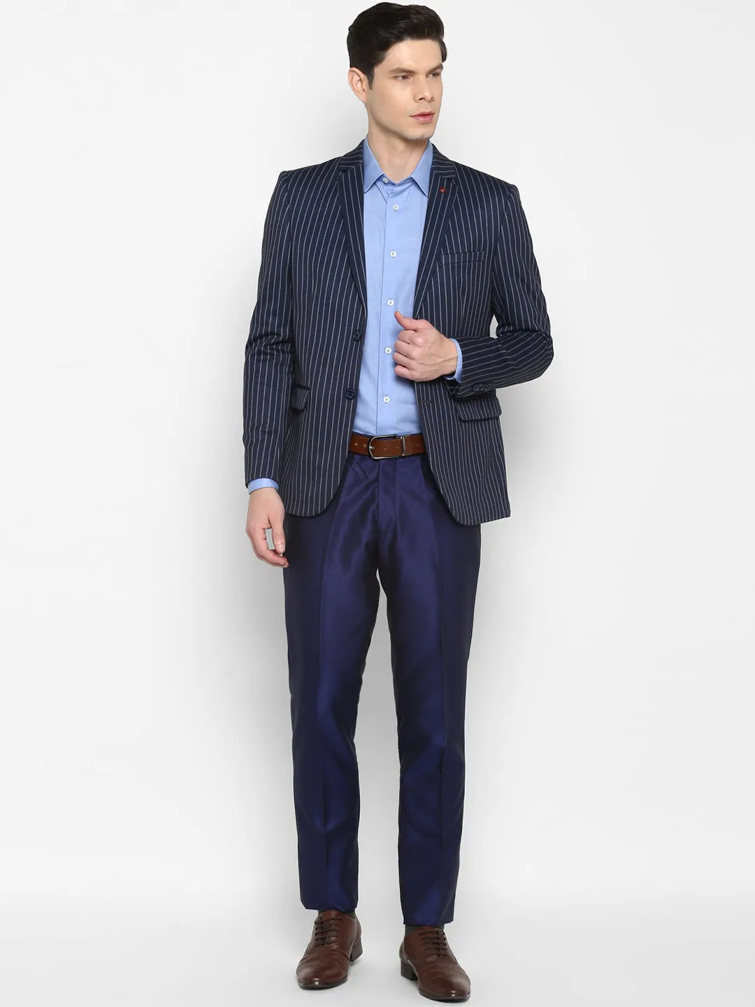 Striped Navy Blue Blazer for Men