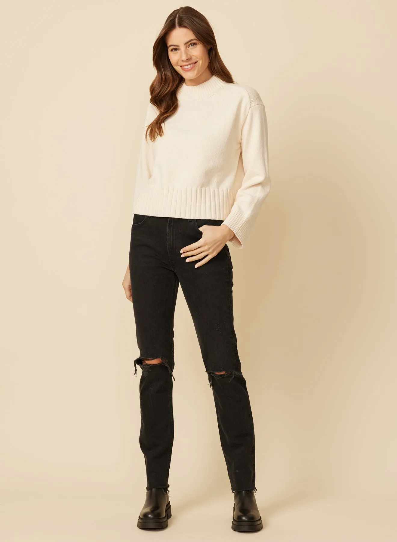 Sutton Chainette Pullover - Cream