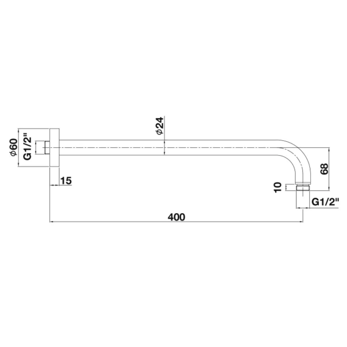 Tissino Parina Shower Arm in Chrome - TPR-303-CP