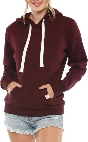 Urban Look Womens Active Long Sleeve Fleece Lined Fashion Hoodie Pullover with Plus Size