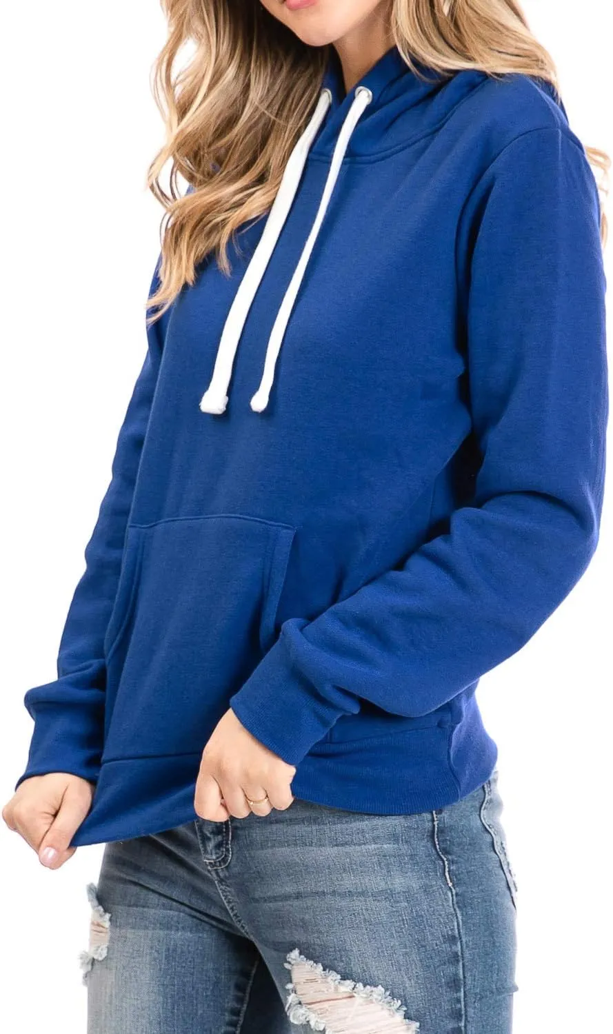 Urban Look Womens Active Long Sleeve Fleece Lined Fashion Hoodie Pullover with Plus Size