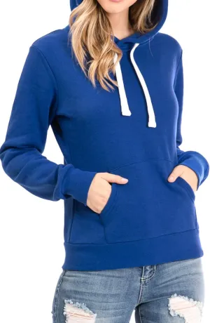 Urban Look Womens Active Long Sleeve Fleece Lined Fashion Hoodie Pullover with Plus Size