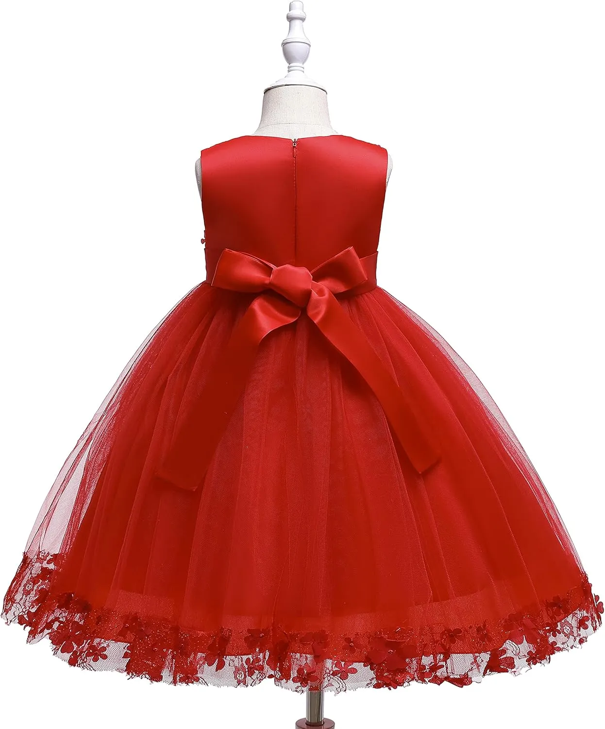 Weileenice Holiday Big/Little Girl Flower Lace A-line Wedding Party Dresses Kids Pageant Birthday Formal Dress