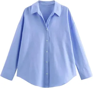 Woman Shirt Striped Long Sleeve Blouses Basic Shirts Top